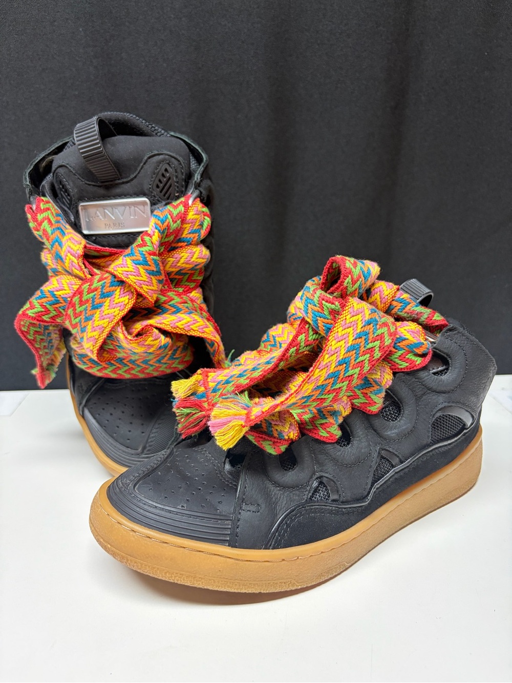 Lanvin Paris leather Curb Skate Sneakers